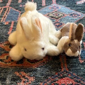Puppet Bunny Toy Set - Cream and Brown